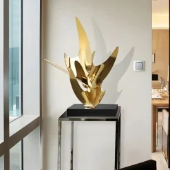 Table Top|Abstract^Statues & Sculptures Infinite Bloom 71cm Silver Metal Indoor Sculpture