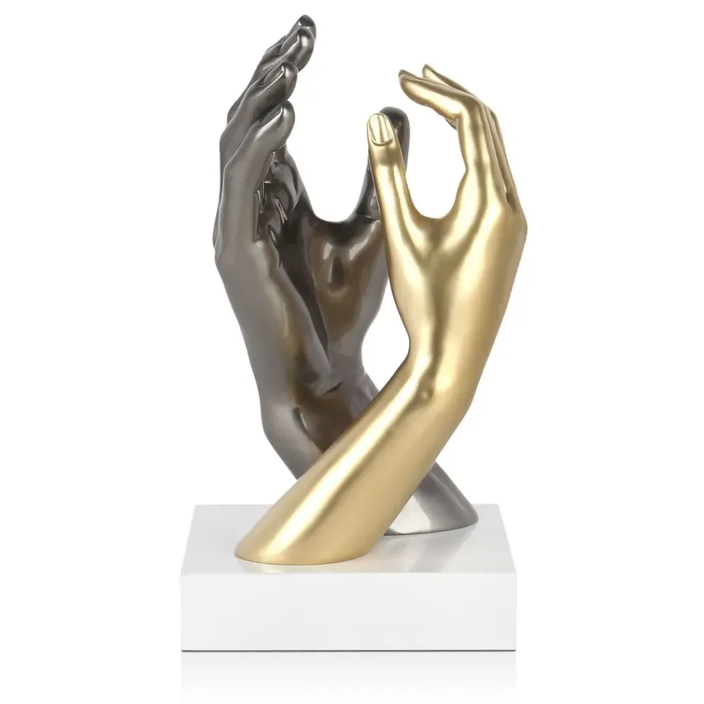 Table Top|Contemporary^Statues & Sculptures Infinite Touch 36cm Gold Resin Indoor Sculpture