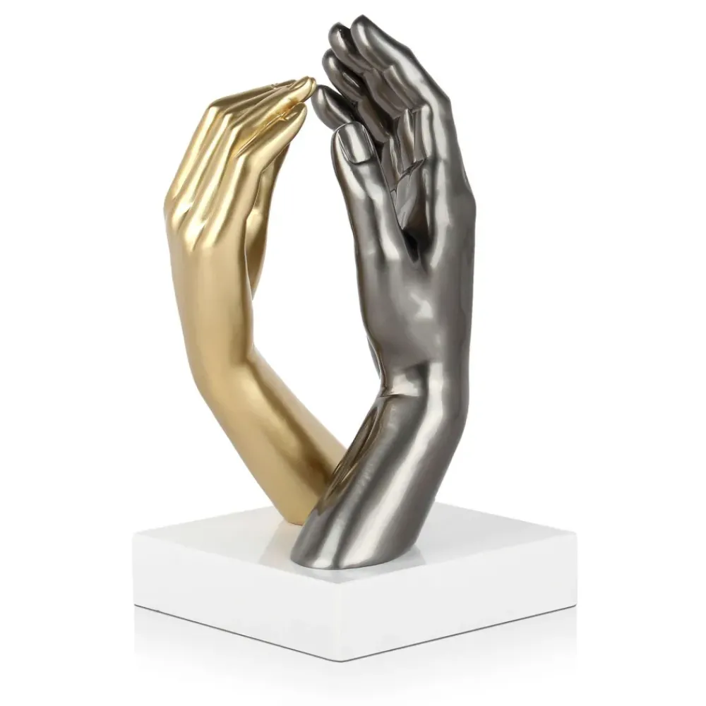 Table Top|Contemporary^Statues & Sculptures Infinite Touch 36cm Gold Resin Indoor Sculpture
