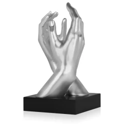 Table Top|Contemporary^Statues & Sculptures Infinite Touch 36cm Silver Resin Indoor Sculpture