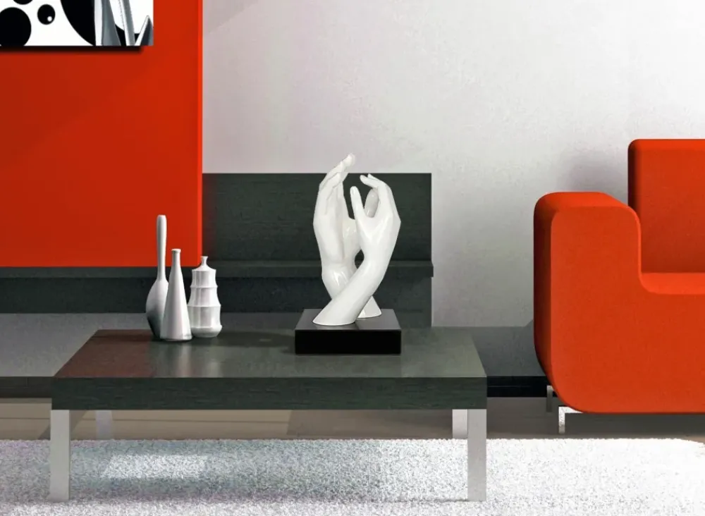 Table Top|Contemporary^Statues & Sculptures Infinite Touch 36cm White Resin Indoor Sculpture