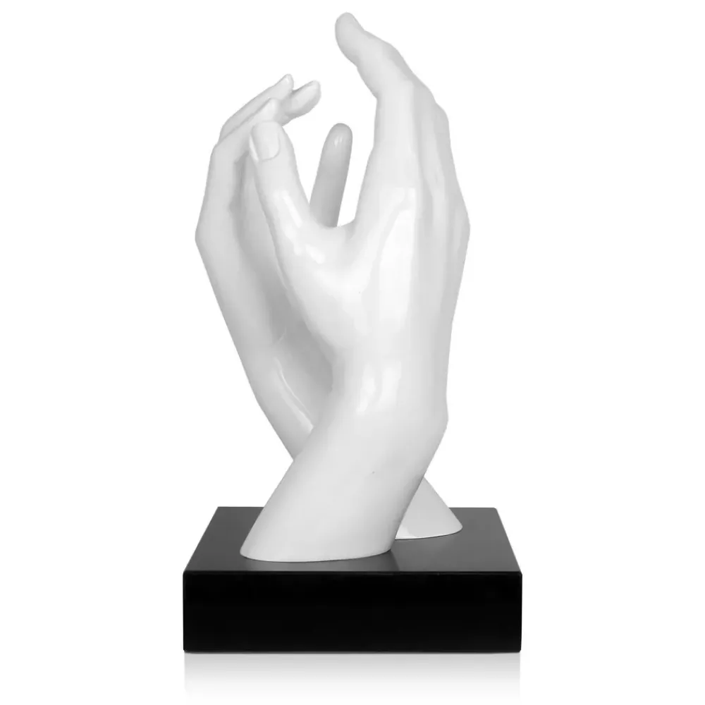 Table Top|Contemporary^Statues & Sculptures Infinite Touch 36cm White Resin Indoor Sculpture