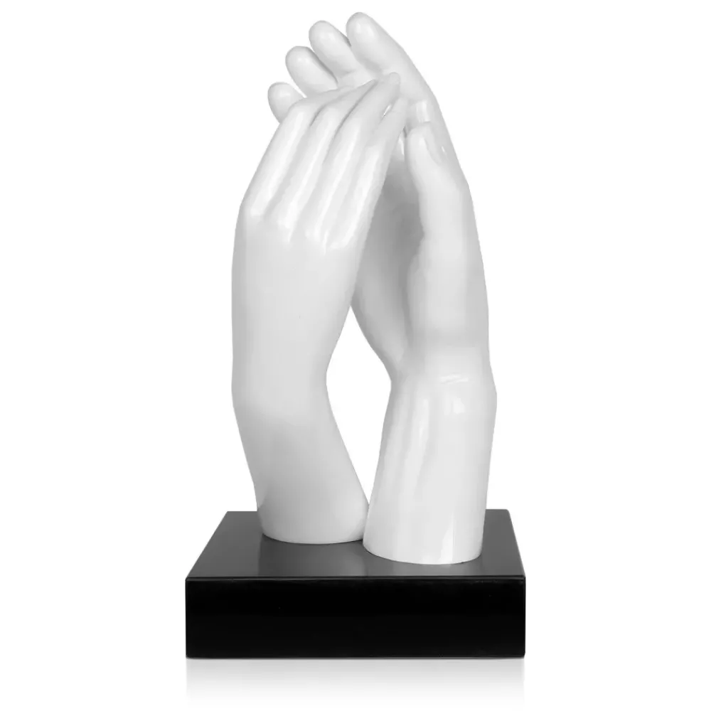 Table Top|Contemporary^Statues & Sculptures Infinite Touch 36cm White Resin Indoor Sculpture