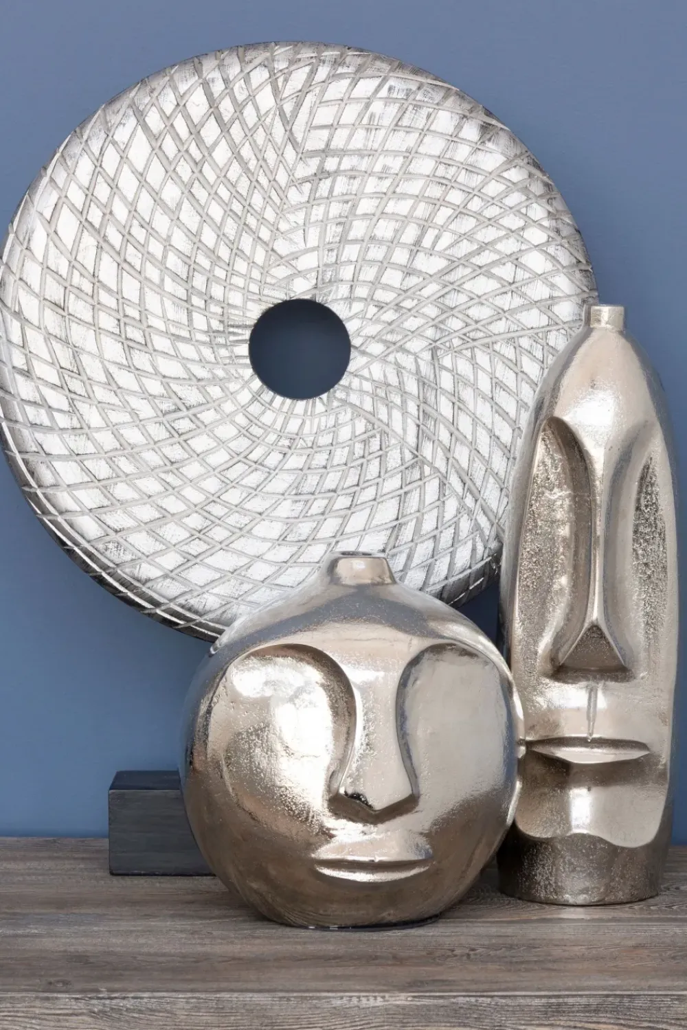 Table Top|Abstract^Statues & Sculptures Infinity Core 50cm Silver Wood Indoor Sculpture