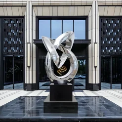 Giant|Floor Standing^Statues & Sculptures Infinity Fusion 180cm Silver Metal Garden Sculpture