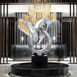 Giant|Floor Standing^Statues & Sculptures Infinity Fusion 180cm Silver Metal Garden Sculpture