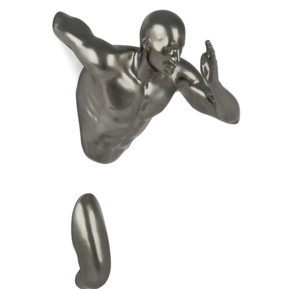 Figurative|Wall Art^Statues & Sculptures Infinity Man 50cm Anthracite Resin Wall Sculpture