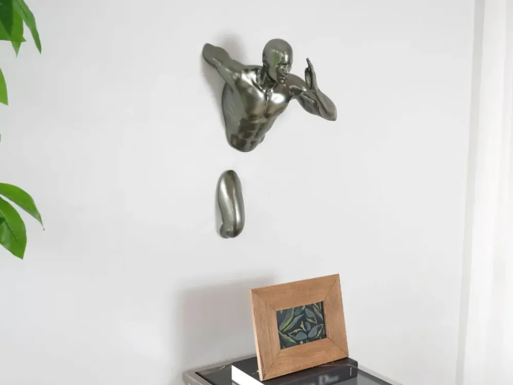 Figurative|Wall Art^Statues & Sculptures Infinity Man 50cm Anthracite Resin Wall Sculpture