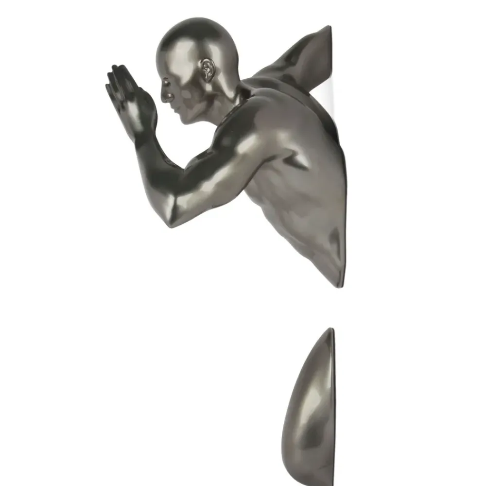 Figurative|Wall Art^Statues & Sculptures Infinity Man 50cm Anthracite Resin Wall Sculpture