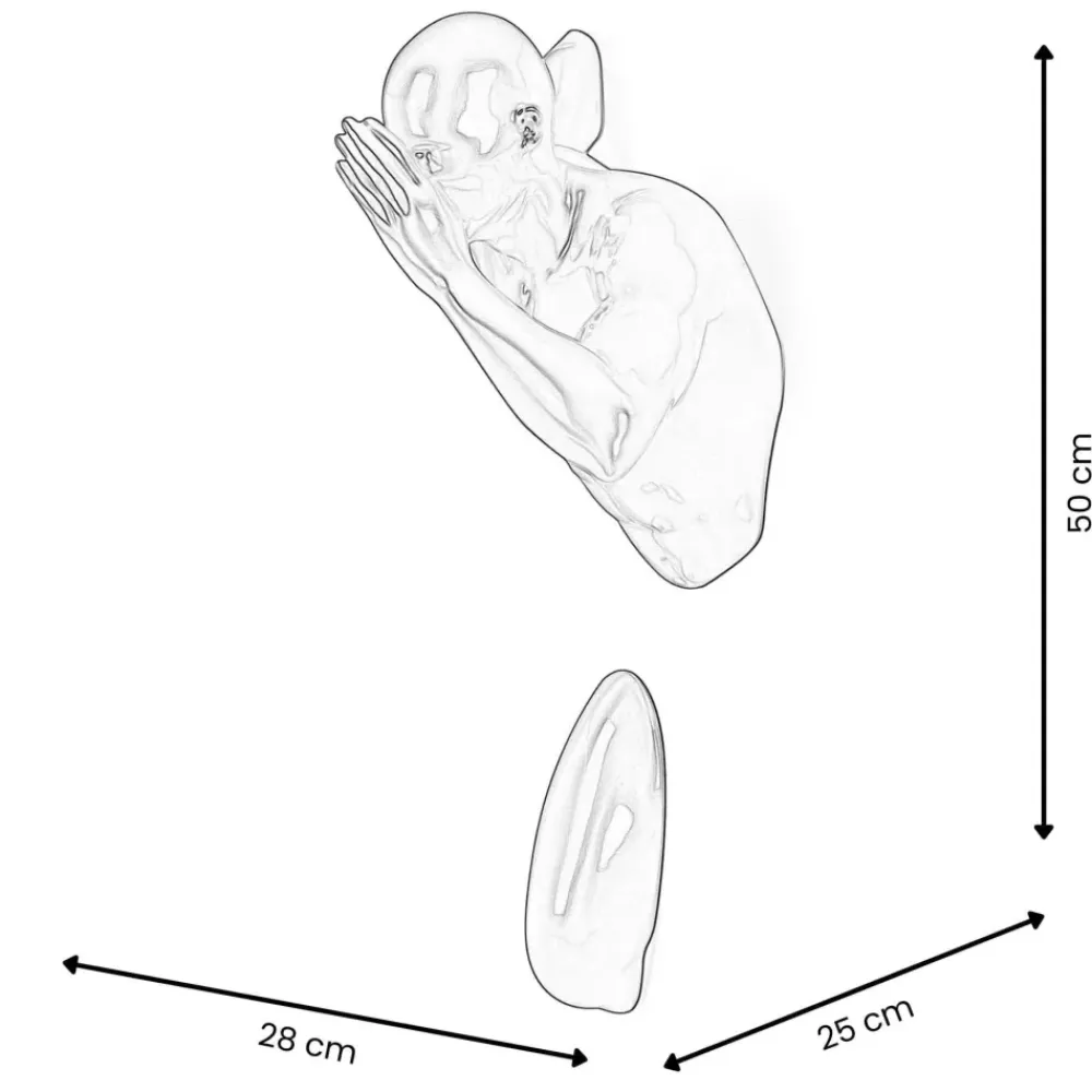 Figurative|Wall Art^Statues & Sculptures Infinity Man 50cm Anthracite Resin Wall Sculpture