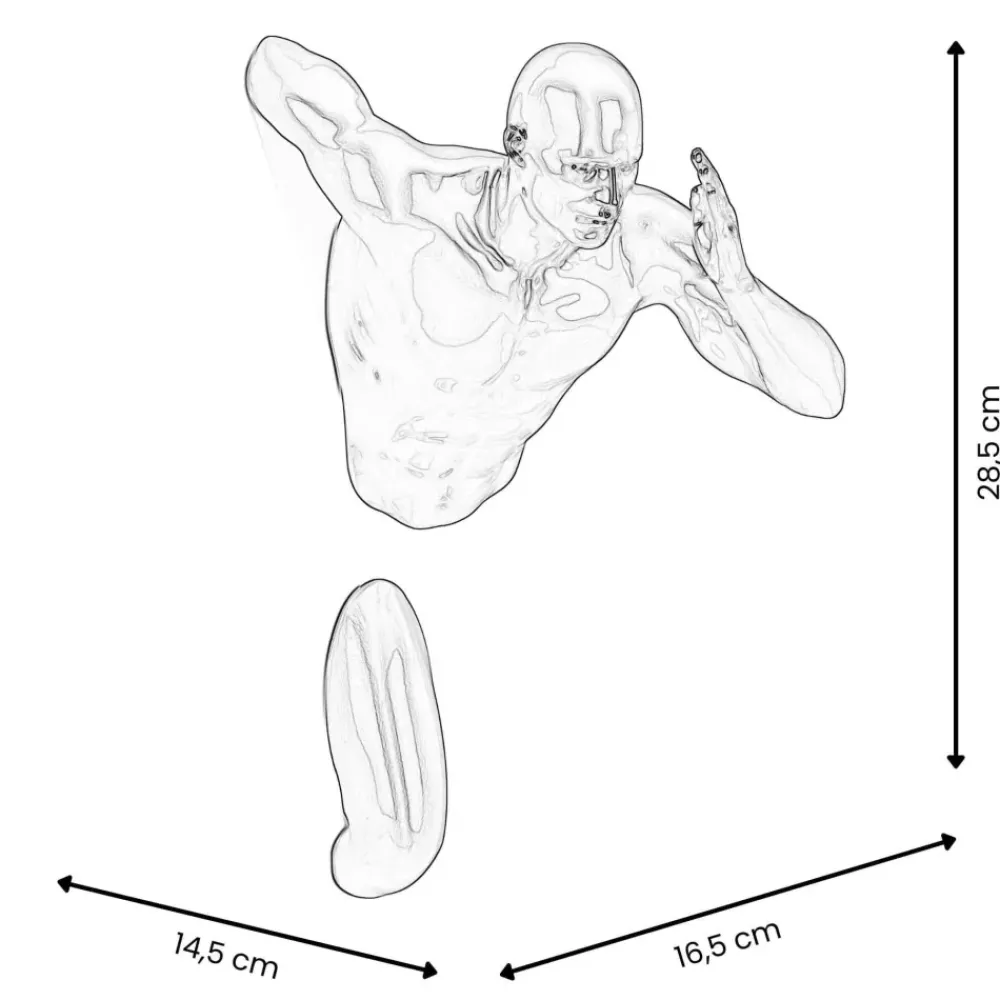 Figurative|Wall Art^Statues & Sculptures Infinity Man 28cm Anthracite Resin Wall Sculpture