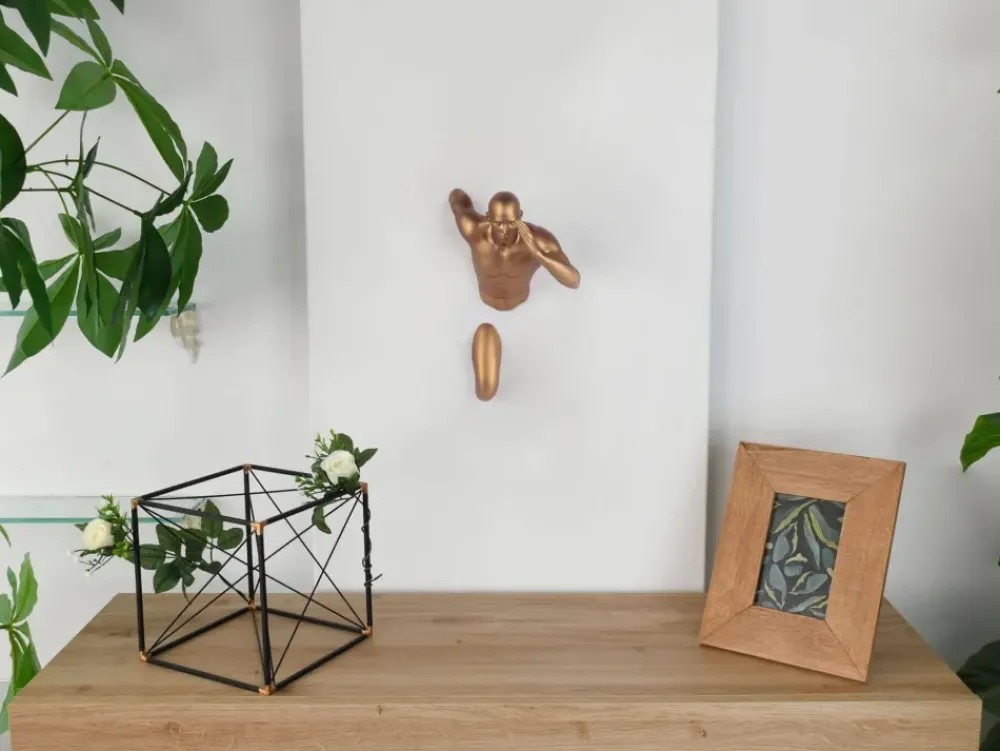 Figurative|Wall Art^Statues & Sculptures Infinity Man 28cm Bronze Resin Wall Sculpture