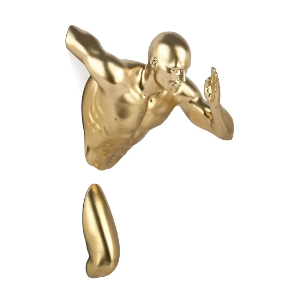Figurative|Wall Art^Statues & Sculptures Infinity Man 28cm Gold Resin Wall Sculpture