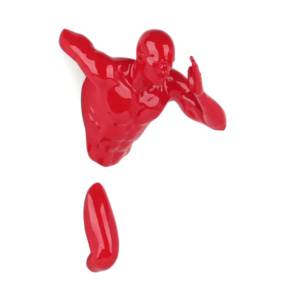 Figurative|Wall Art^Statues & Sculptures Infinity Man 28cm Red Resin Wall Sculpture
