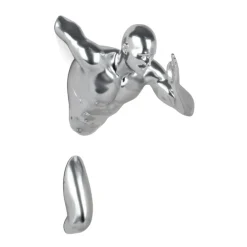 Figurative|Wall Art^Statues & Sculptures Infinity Man 28cm Silver Resin Wall Sculpture