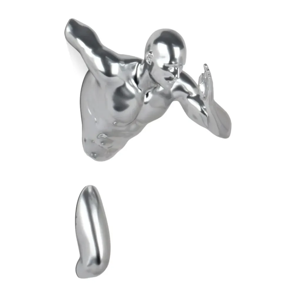 Figurative|Wall Art^Statues & Sculptures Infinity Man 28cm Silver Resin Wall Sculpture