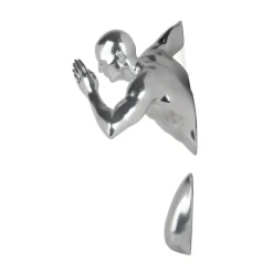 Figurative|Wall Art^Statues & Sculptures Infinity Man 28cm Silver Resin Wall Sculpture