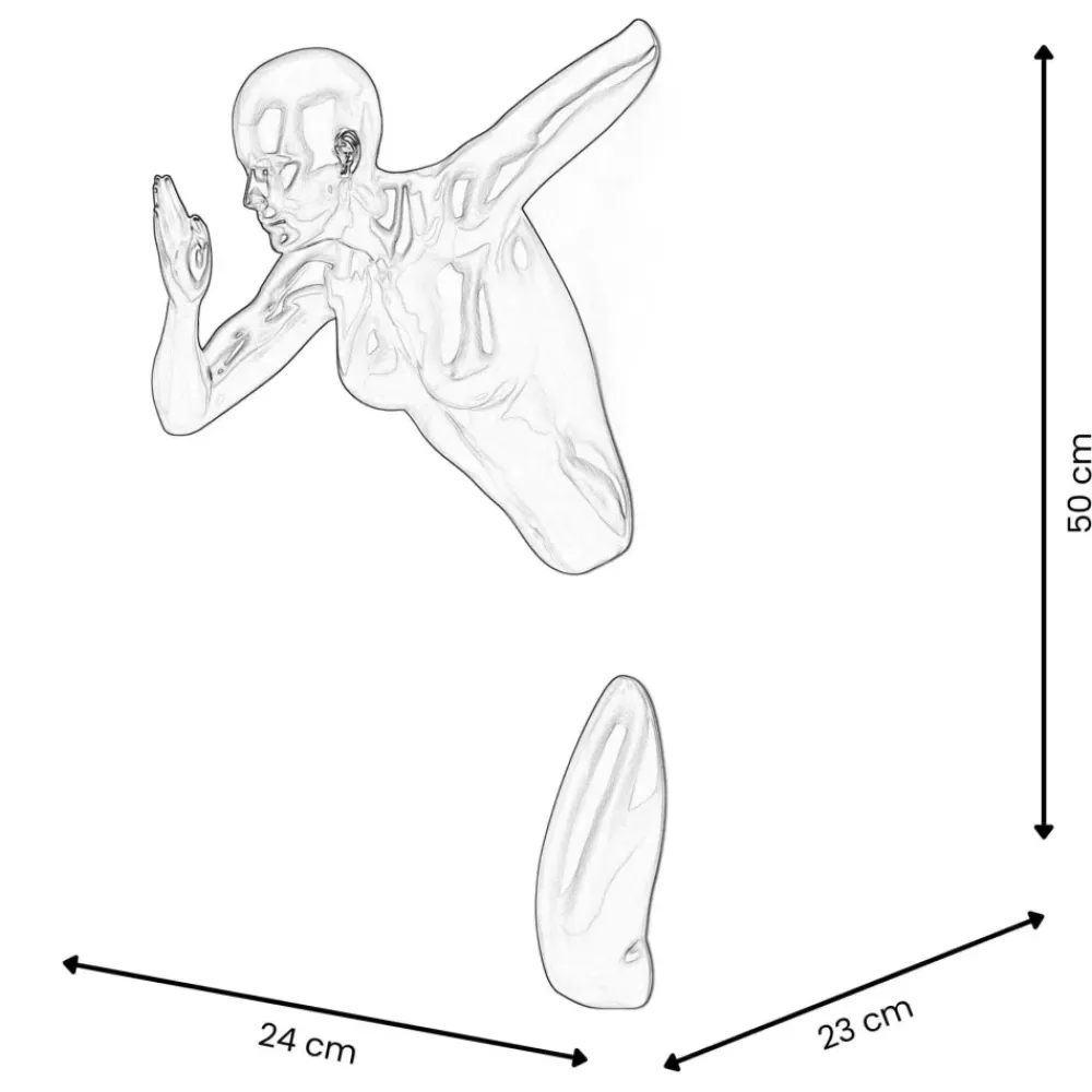 Figurative|Wall Art^Statues & Sculptures Infinity Woman 50cm Anthracite Resin Wall Sculpture