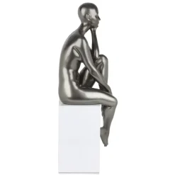 Figurative|Floor Standing^Statues & Sculptures Introspective 74cm Anthracite Resin Indoor Sculpture