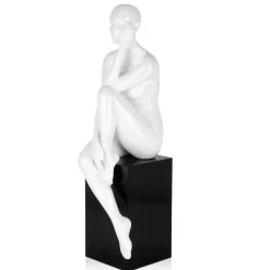 Figurative|Floor Standing^Statues & Sculptures Introspective 74cm White Resin Indoor Sculpture