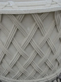 Large|Round^Statues & Sculptures Jardinier Basket Weave 45cm Stone Garden Planter