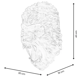 Wall Art|Animals^Statues & Sculptures King Gorilla 43cm Bronze Resin Wall Sculpture