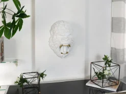 Wall Art|Animals^Statues & Sculptures King Gorilla 43cm White Resin Wall Sculpture