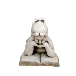 Children^Statues & Sculptures Laying Reading Girl 34cm Stone Resin Garden Statue