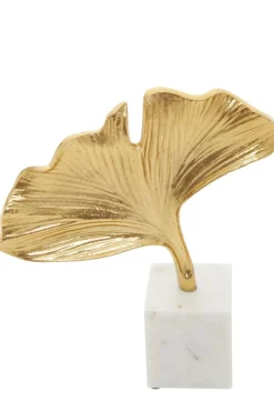 Table Top|Contemporary^Statues & Sculptures Leaf of Light 30cm Gold Metal Indoor Sculpture