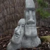 Easter Island Heads^Statues & Sculptures Leaning Easter Island Heads Stone Garden Ornament
