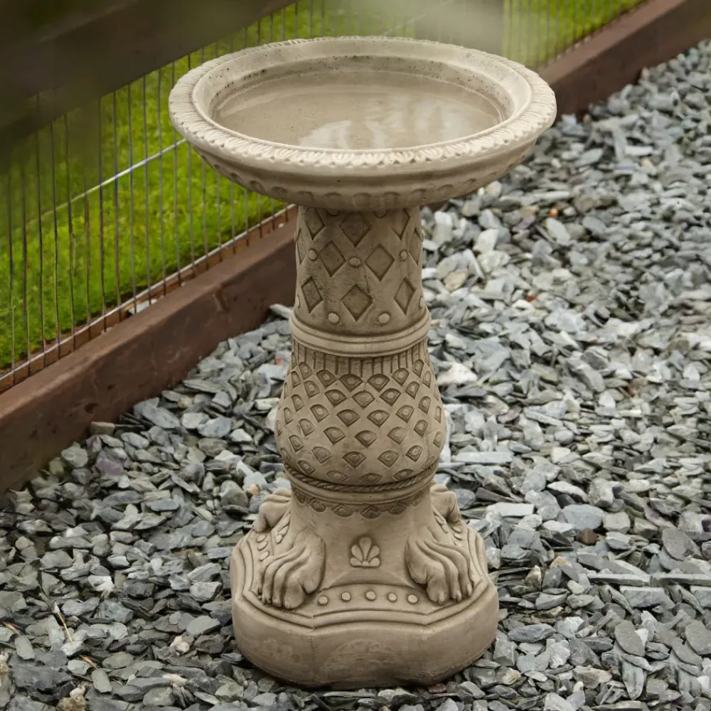 Bird Baths^Statues & Sculptures Lions Foot Design Stone Garden Birdbath