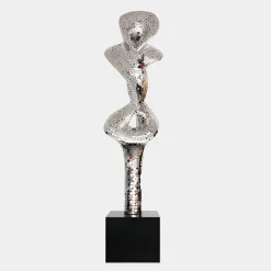 Giant|Floor Standing^Statues & Sculptures Liquid Fusion 238cm Silver Metal Garden Sculpture