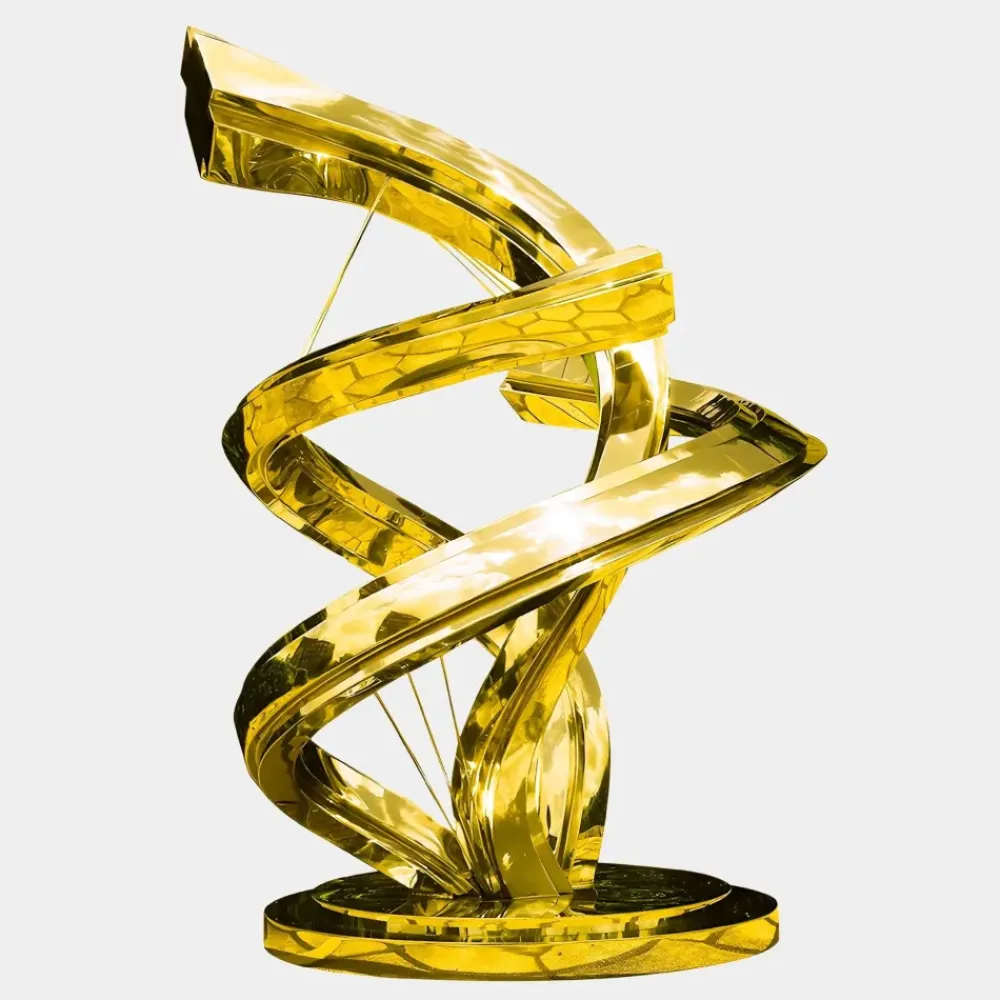 Giant|Floor Standing^Statues & Sculptures Liquid Helix 168cm Gold Metal Garden Sculpture