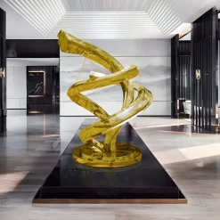 Giant|Floor Standing^Statues & Sculptures Liquid Helix 168cm Gold Metal Garden Sculpture