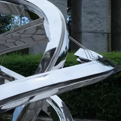 Giant|Floor Standing^Statues & Sculptures Liquid Helix 168cm Silver Metal Garden Sculpture