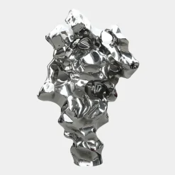Floor Standing|Abstract^Statues & Sculptures Liquid Mirage 155cm Silver Metal Garden Sculpture