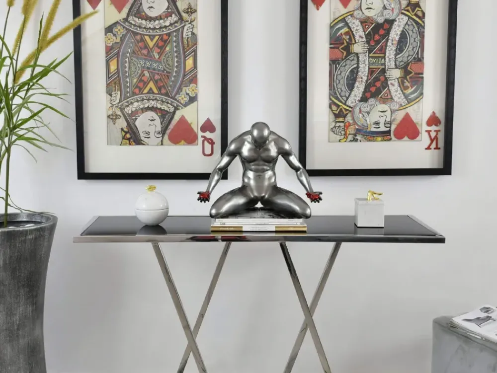 Figurative|Table Top^Statues & Sculptures Lost Affection 32cm Anthracite Resin Indoor Sculpture