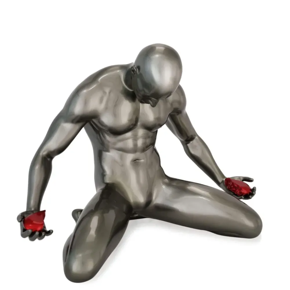 Figurative|Table Top^Statues & Sculptures Lost Affection 32cm Anthracite Resin Indoor Sculpture