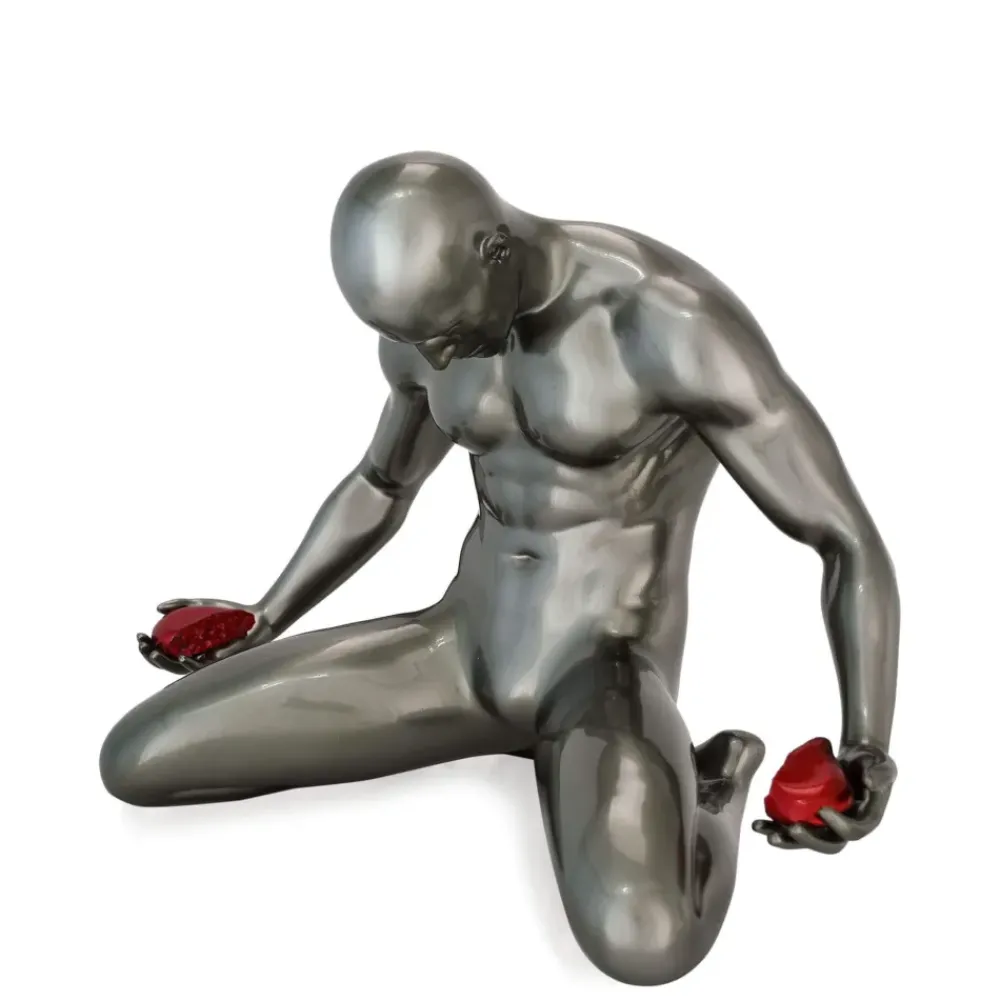 Figurative|Table Top^Statues & Sculptures Lost Affection 32cm Anthracite Resin Indoor Sculpture