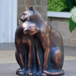 Cats^Statues & Sculptures Love Cats Bronze Resin Garden Ornament