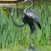Cranes^Statues & Sculptures Love Cranes Aged Bronze Garden Ornament