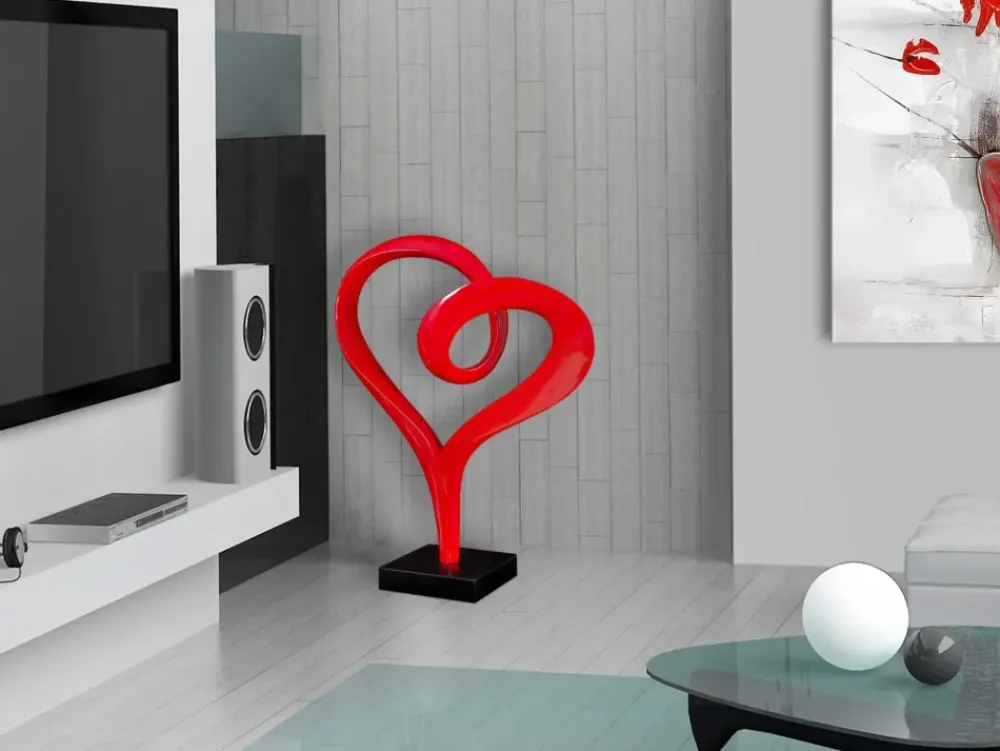 Floor Standing|Abstract^Statues & Sculptures Love Flux 73cm Red Resin Indoor Sculpture