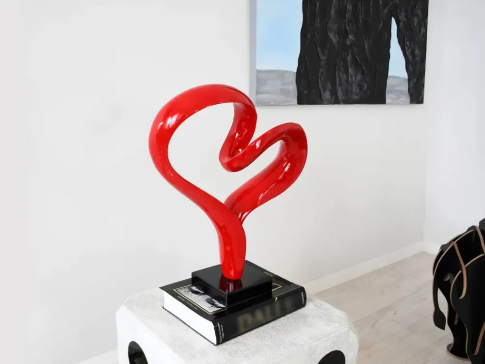 Table Top|Contemporary^Statues & Sculptures Love Flux 46cm Red Resin Indoor Sculpture