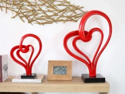 Floor Standing|Abstract^Statues & Sculptures Love Fusion 73cm Red Resin Indoor Sculpture