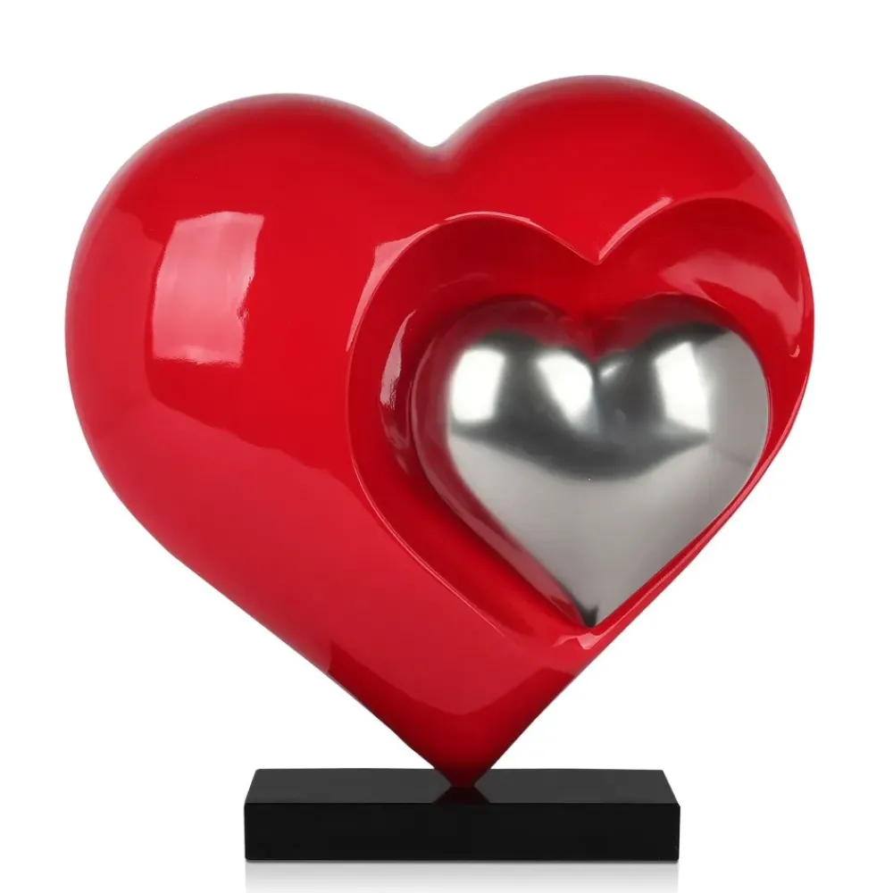 Table Top|Contemporary^Statues & Sculptures Love Reflection 45cm Red Resin Indoor Sculpture
