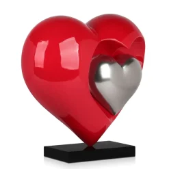 Table Top|Contemporary^Statues & Sculptures Love Reflection 45cm Red Resin Indoor Sculpture