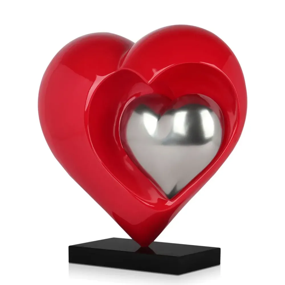 Table Top|Contemporary^Statues & Sculptures Love Reflection 45cm Red Resin Indoor Sculpture