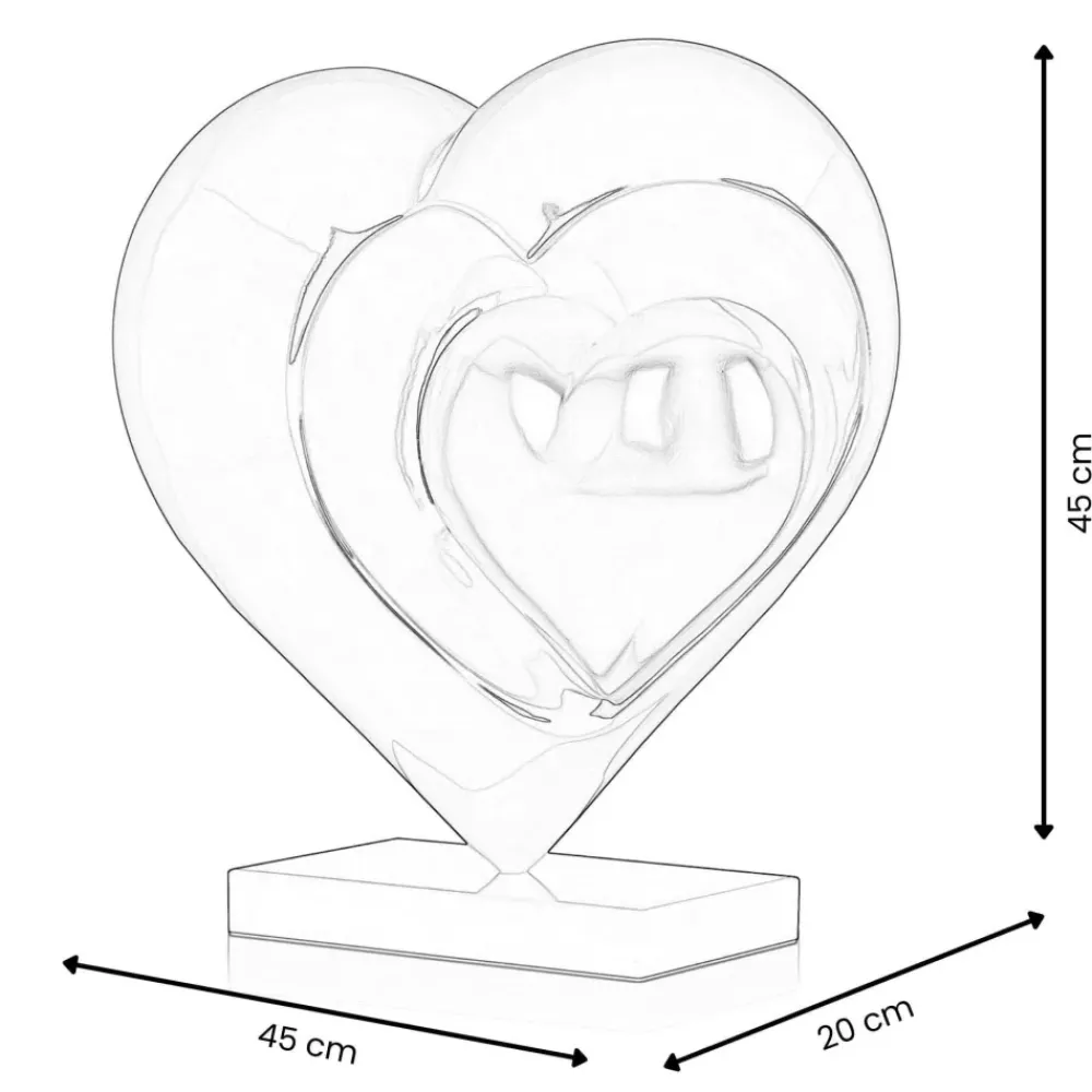 Table Top|Contemporary^Statues & Sculptures Love Reflection 45cm Red Resin Indoor Sculpture