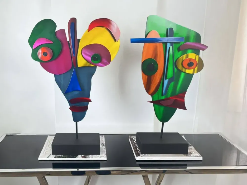 Table Top|Abstract^Statues & Sculptures Lucid Visage 59cm Abstract Metal Indoor Sculpture