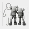 Giant|Figurative^Statues & Sculptures Lucify Companions 150cm Grey Resin Indoor Sculpture